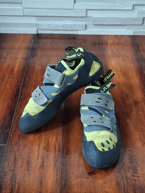 La Sportiva Tarantula Climbing Shoes Men’s 10.5 EU 43.5 Gray Green Velcro